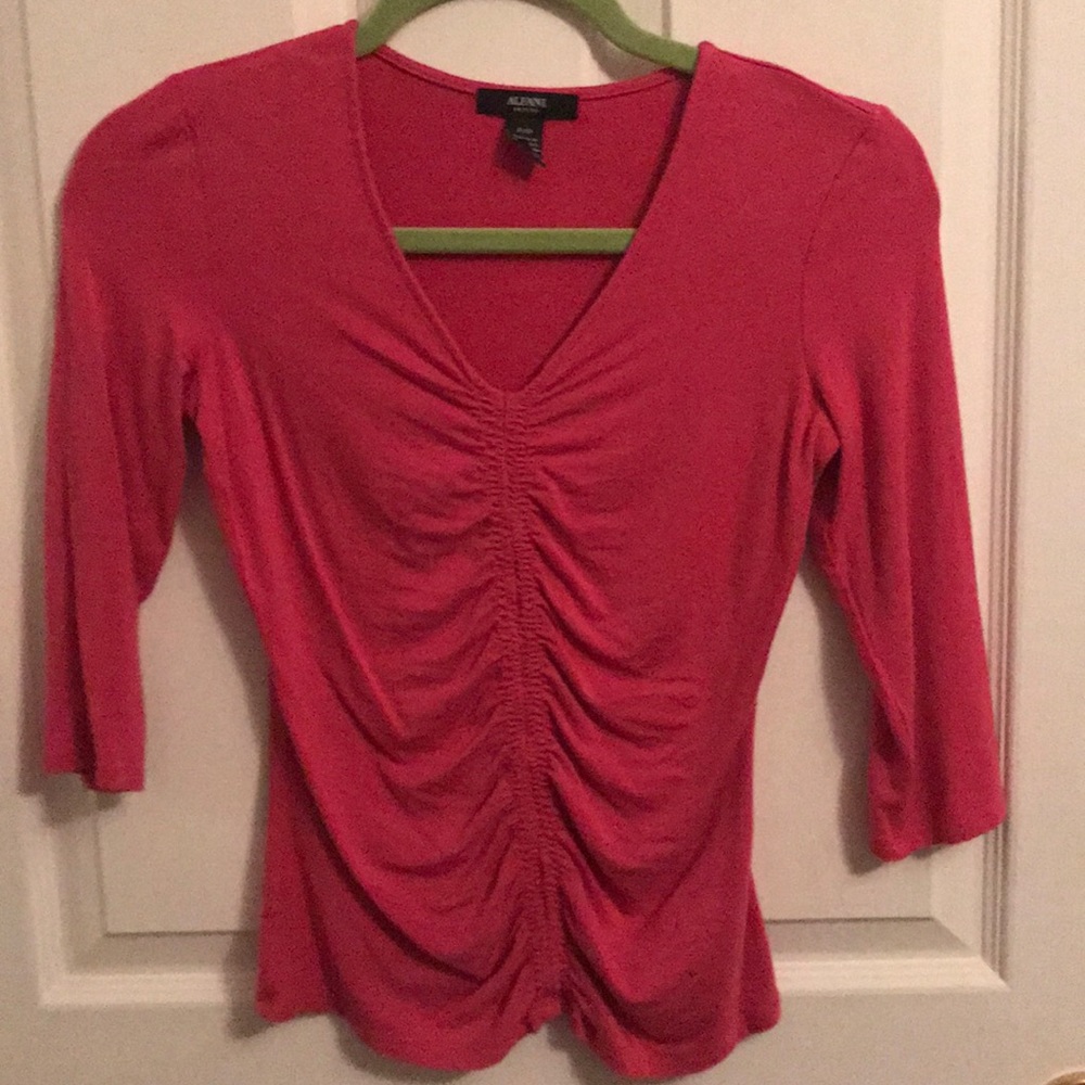 Alfani 3/4 sleeve ruched shirt